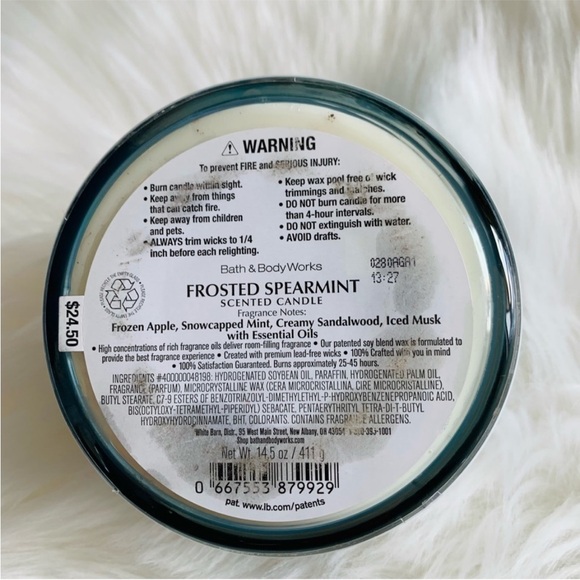Bath & Body Works Frosted Spearmint re jarred 3 wick candle - Picture 4 of 7